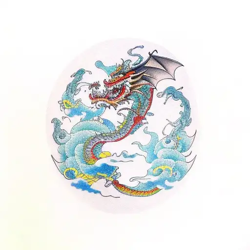 Dragon Chino Volando Con La Cola En Forma De Pulsera Hamaicana