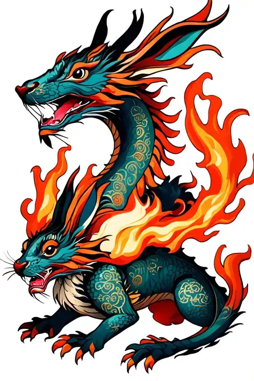 Wood Dragon And Fire Rabbit