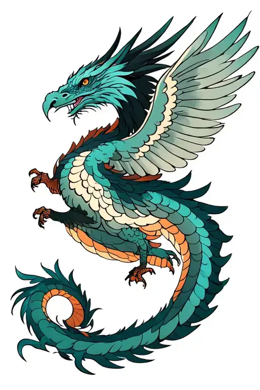 Dragon Flying Eagle Wings