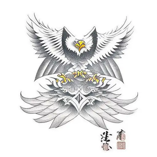 A Deck Of Cards Forming The Shape Of An Eagle