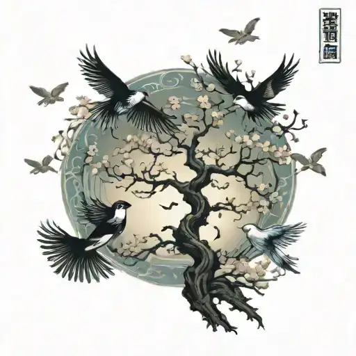 Tree Of Life Birds Flying Away