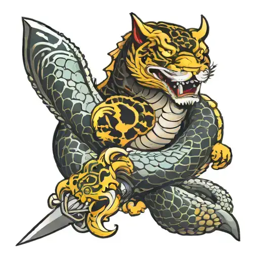 Fudog And Snake Dagger