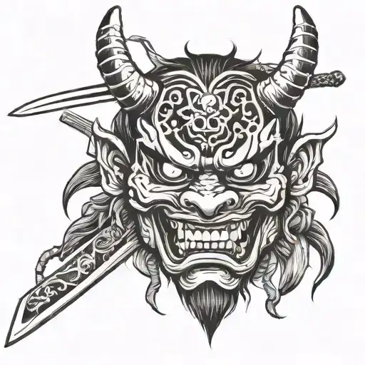 Oni Mask With Katana