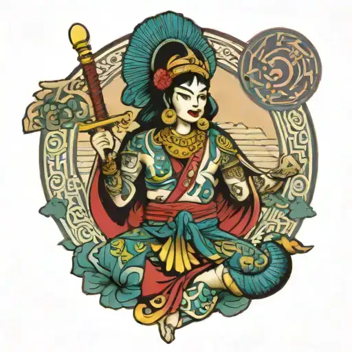 Aztec Goddess Xochiquetzal Wearing A Brazilian Jiu Jitsu Gi