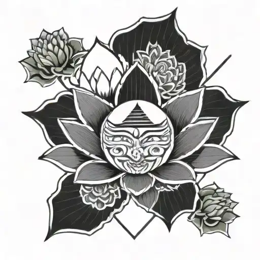 Lotus With A Triangle And Eye In The Middle