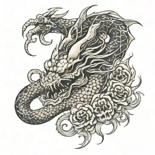 Dragon With Skull