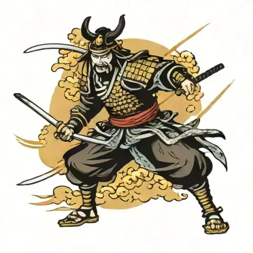 Samurai Warrior In Attack Mode
