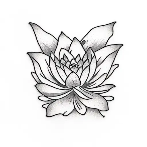 Byakko Tattoo With A Lotus Flower