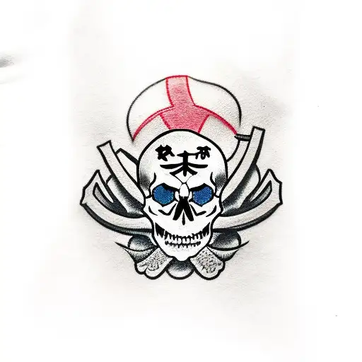 Skull With Flag And Feminist Symbol