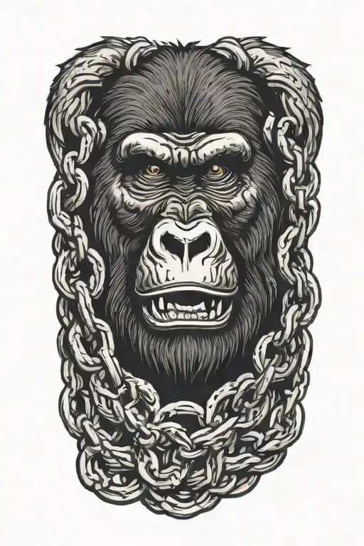 Gorilla Breaking Out Of Chain