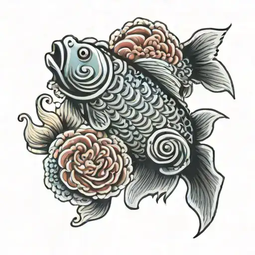 Fish Flower Intertwined
