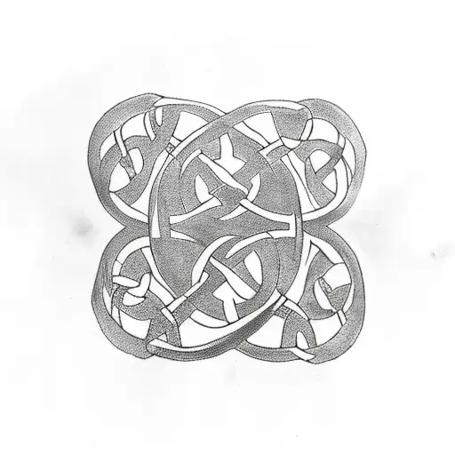 Celtic Knot With A Raven On Top Of It