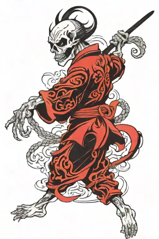 Shinigami In Red And Black Colors