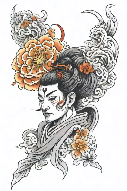 Mythology Inspired Tattoo Black Grey