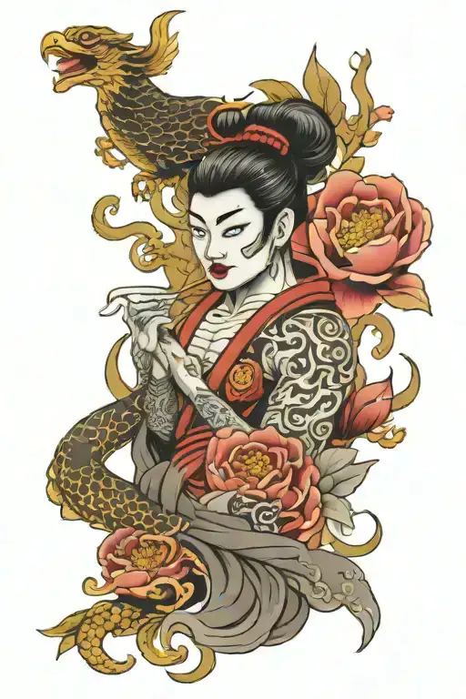 Mythology Inspired Tattoo Black Grey