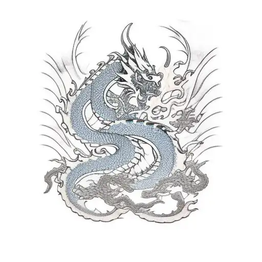 Unit-v Word With A Dragon Wrap Around It