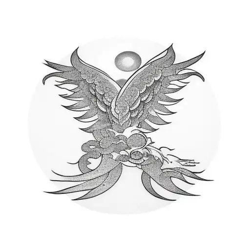 Phoenix With Sun Around It