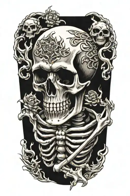 Skeleton Suffering Burning