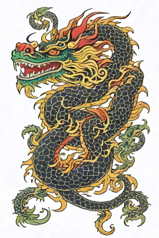 Dragon In Colour Head Only