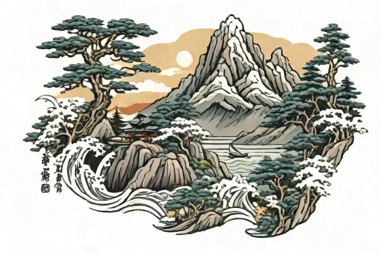 Mountain Scene With Trees