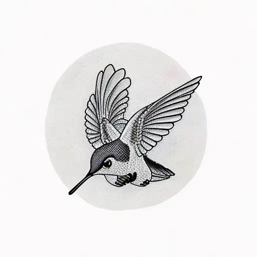 Hummingbird With A Mushroom