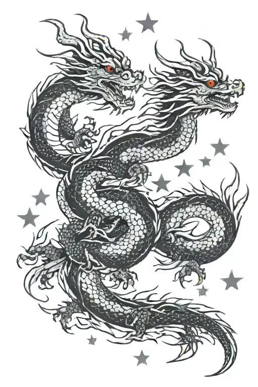 Dragon With Stars