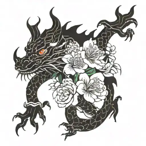 Dragon And Flowers