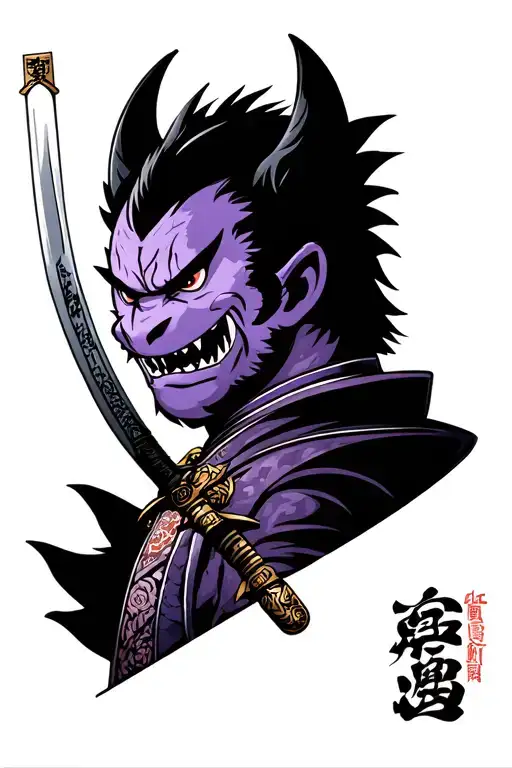 Gengar Samurai Warrior Sword On Back