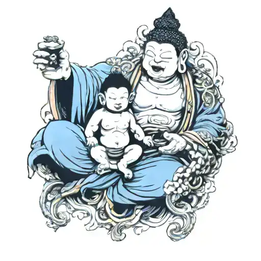 Buddha Giving Blessing To Monkey King