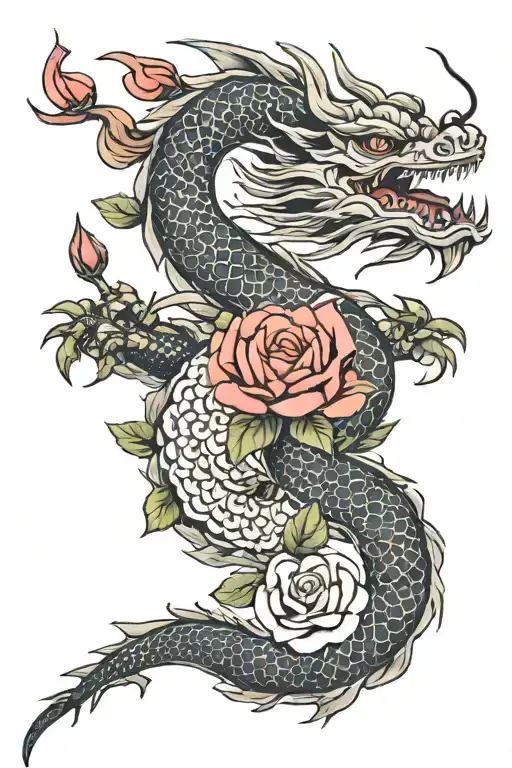 Dragon And Rose