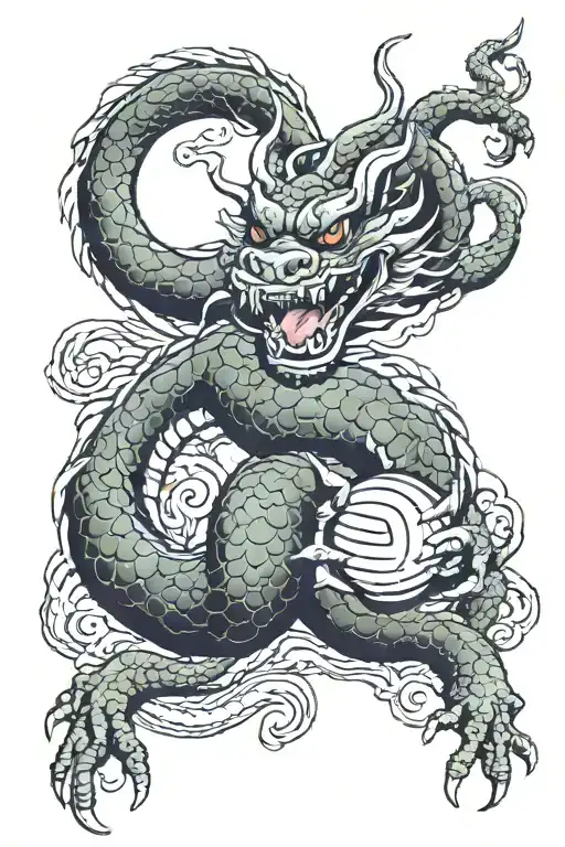 Shenron Holding A Dragon Ball