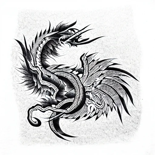 A Black Dragon Around A Rose