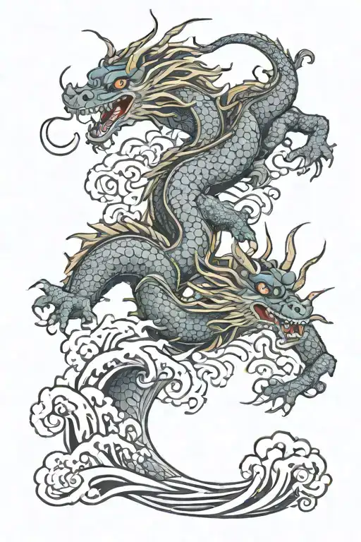 Dragon And Waves