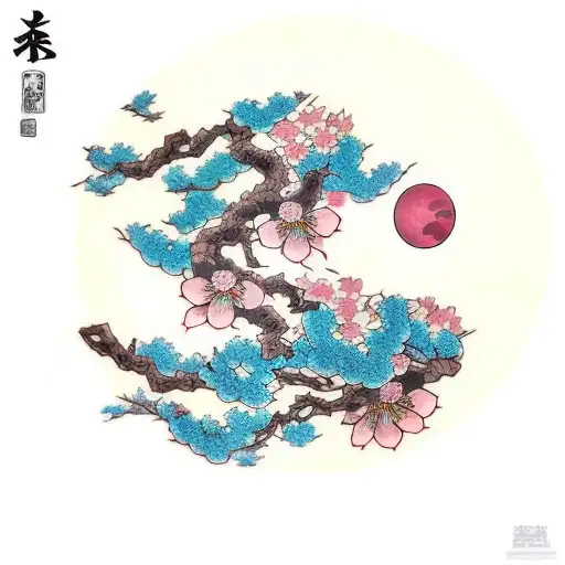 Japanese Cherry Blossom On A New Moon Night For Arms