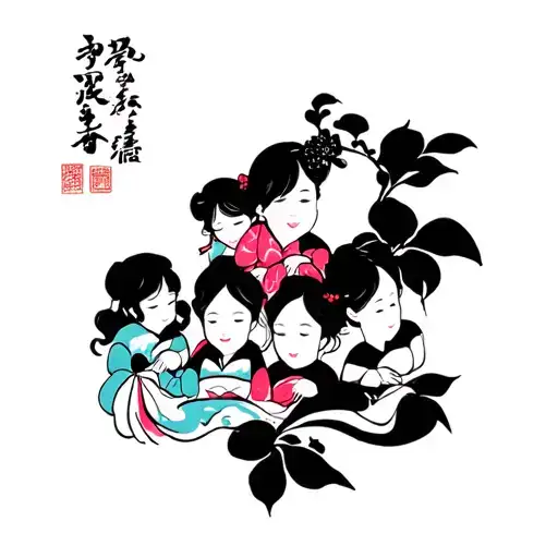 I Want A Color Tattoo Representing My 4 Children 1 Boy 3 Girl One Piece Themed