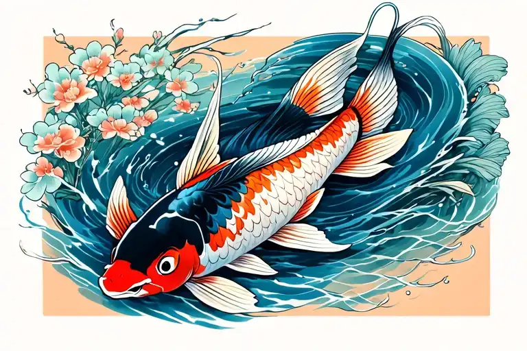 Koi Fish Swimming