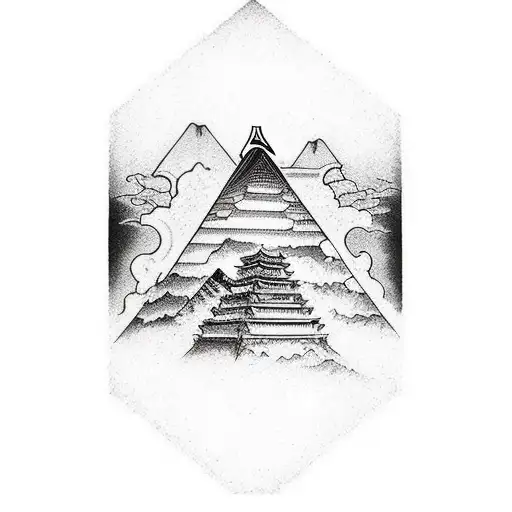 Pyramid With A Reaper On Top And 33 In The Sky