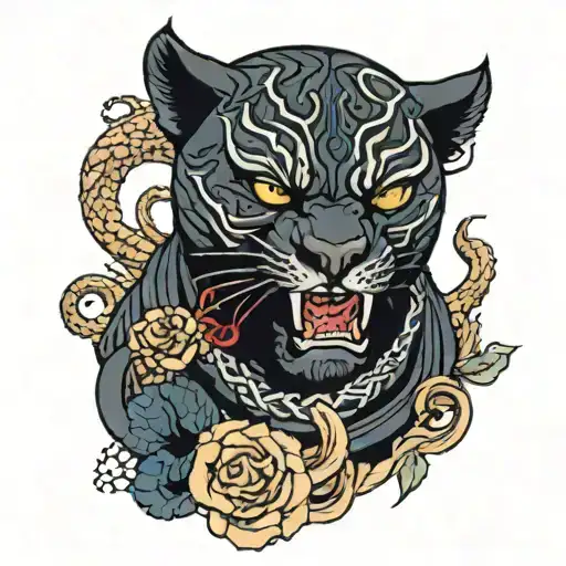 Black Panther With Medusa And Vampires