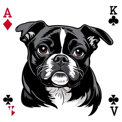 Dog In The Ace Of Spades Card