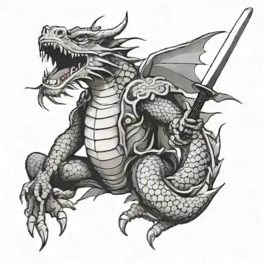Dragon With Katana