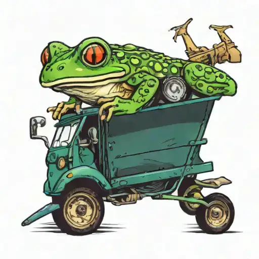Frog Driving A Garbage Truck