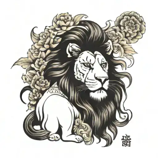 Lion And Huma Portrait