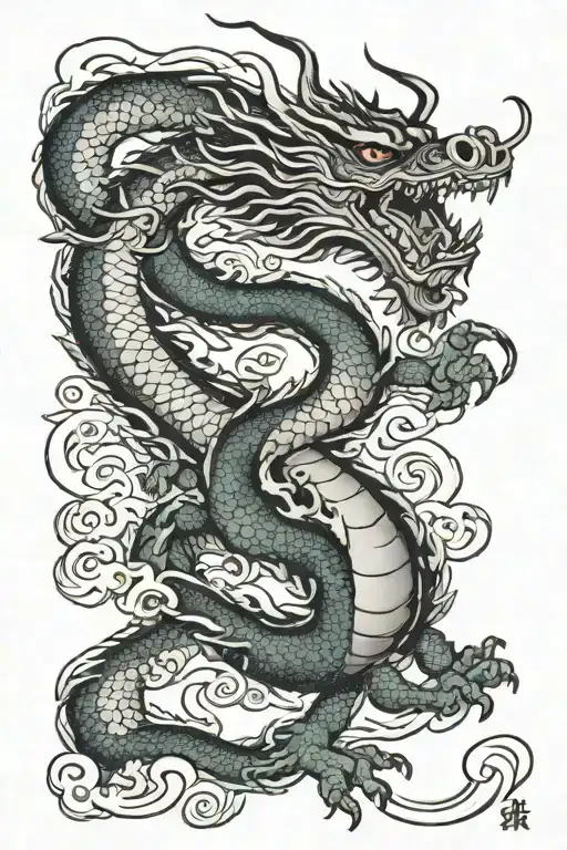 Japanese Dragon Flying