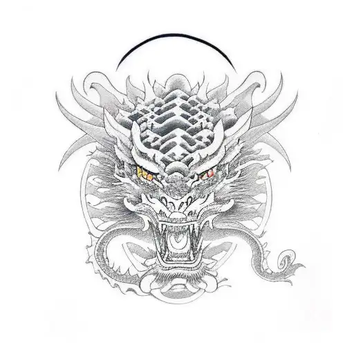 Geish Dragon Tigre Samurai