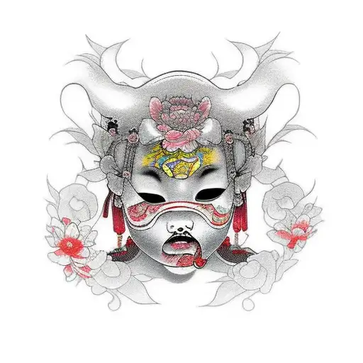 Little Girl With A Death Mask