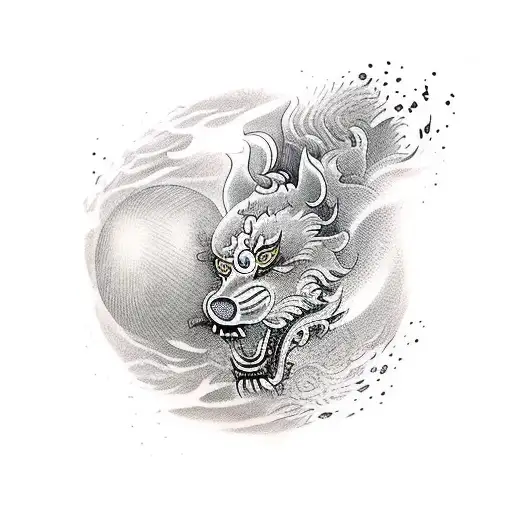 Foo Dog Chasing A Ball