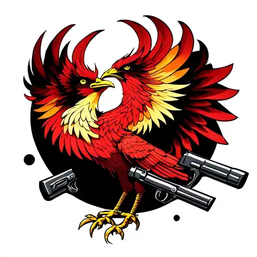 Phoenix With 2 Head And Guns