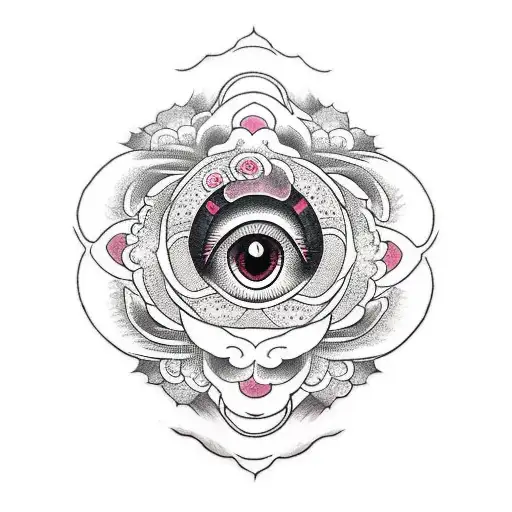 Rose With Evil Eye In The Center
