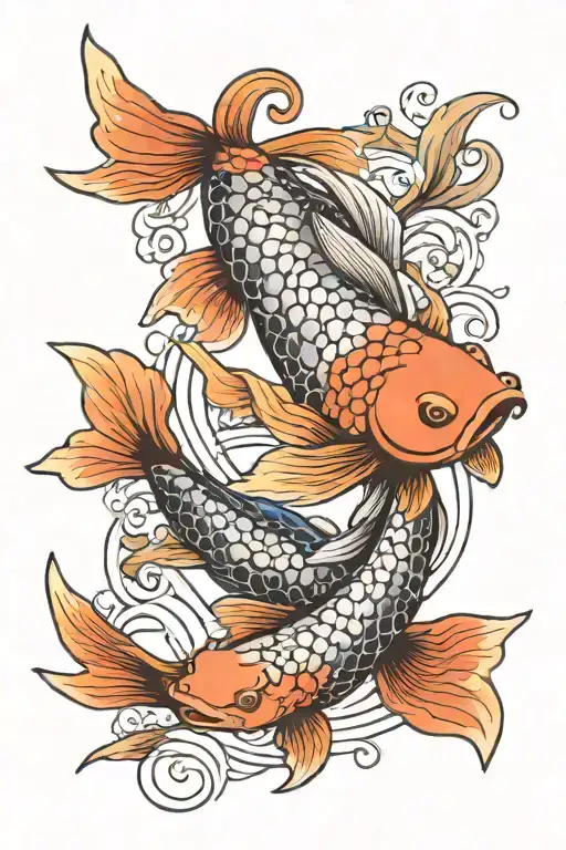 Japanese Koi Fish Half Sleeve