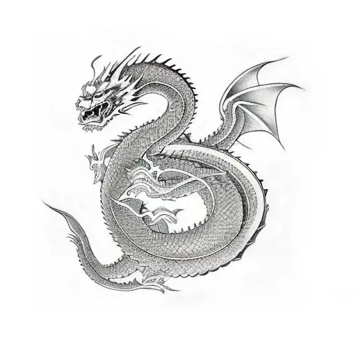 Japanese Art Style Dragon Sleeve